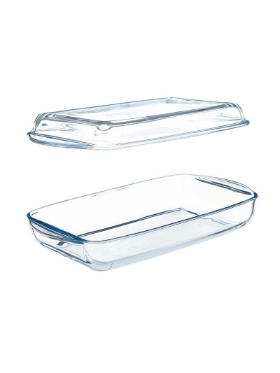 Bandeja con tapa Borcam Transparente Vidrio de Borosilicato 1,9 L (4 Unidades)