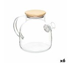 Jarra con Filtro para Infusiones Bambú Vidrio de Borosilicato 1,2 L 22 x 16 x 14 cm (6 Unidades)