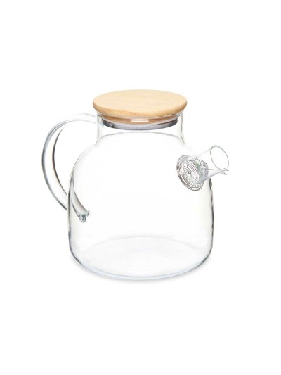 Mug with Infusion Filter Bamboo Borosilicate Glass 1,2 L 22 x 16 x 14 cm (6 Units)