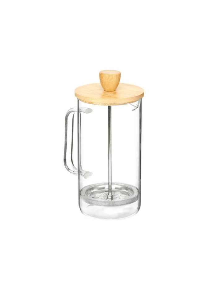 Teapot 600 ml Natural Bamboo Borosilicate Glass