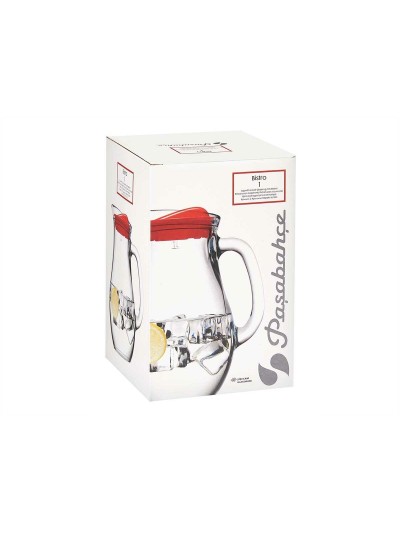 Jarra Bistro Rojo Transparente Vidrio Plástico 1 L