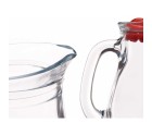Jug Bistro Red Transparent Glass Plastic 1 L