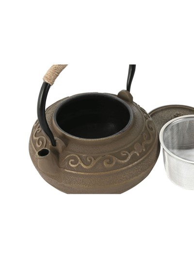 Théière Home ESPRIT Marron Vert Acier inoxydable Fer 1,3 L (2 Unités)