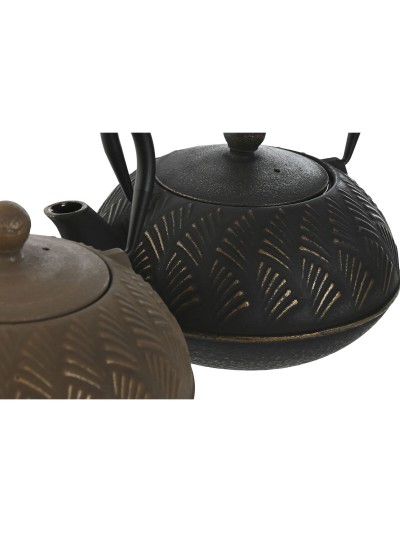 Teapot Home ESPRIT Brown Black Stainless steel Iron 900 ml (2 Units)