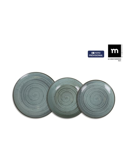 Dinnerware Set La Mediterránea Miño Turquoise 12 Pieces