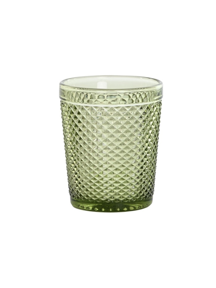 Set de Vasos DKD Home Decor Verde Cristal Con relieve 240 ml (6 Unidades)