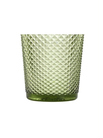 Set of glasses DKD Home Decor Green Crystal With relief 240 ml (6 Units)