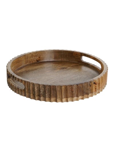 Bandeja de Aperitivos DKD Home Decor Marrón oscuro Madera de mango 30 x 30 x 5 cm