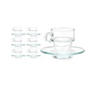 Tasse avec sous-tasse Transparent verre 90 ml (6 Unités)