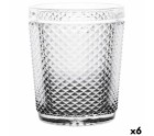 Vaso Diamante Transparente Antracita Vidrio 300 ml (6 Unidades)