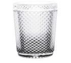 Vaso Diamante Transparente Antracita Vidrio 300 ml (6 Unidades)
