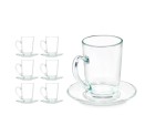 Tasse avec sous-tasse Transparent verre 200 ml (6 Unités)