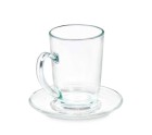Tasse avec sous-tasse Transparent verre 200 ml (6 Unités)