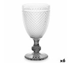 Wineglass Diamond Transparent Anthracite Glass 256 ml (6 Units)