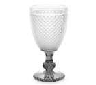 Copa Diamante Transparente Antracita Vidrio 256 ml (6 Unidades)
