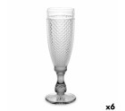 Champagne glass Diamond Transparent Anthracite Glass 185 ml (6 Units)