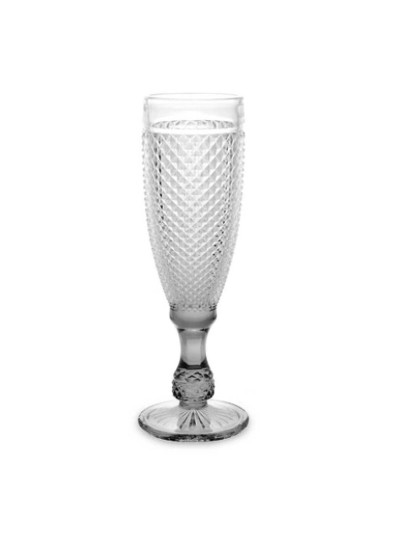 Copa de champán Diamante Transparente Antracita Vidrio 185 ml (6 Unidades)