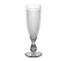 Copa de champán Diamante Transparente Antracita Vidrio 185 ml (6 Unidades)