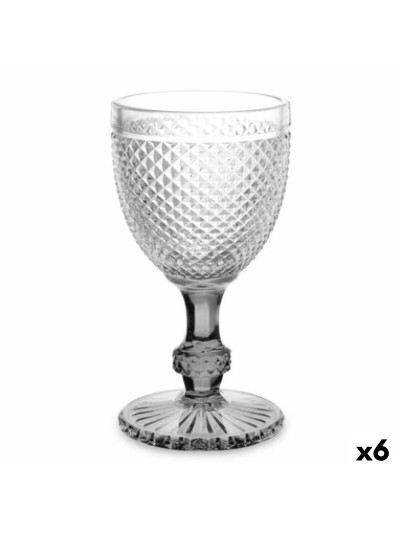 verre de vin Diamant Transparent Anthracite verre 330 ml (6 Unités)