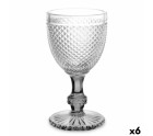 Wine glass Diamond Transparent Anthracite Glass 330 ml (6 Units)