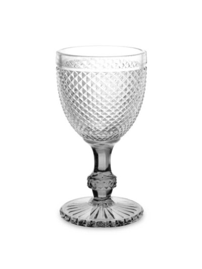 Wine glass Diamond Transparent Anthracite Glass 330 ml (6 Units)