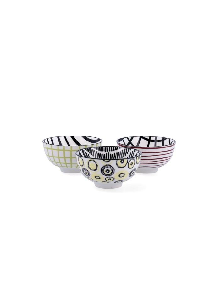 Set of bowls Bidasoa Zigzag Multicolour Ceramic 11 cm (3 Pieces)
