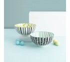 Set of bowls Bidasoa Zigzag Multicolour Ceramic 15 x 15 x 7,3 cm (2 Pieces)