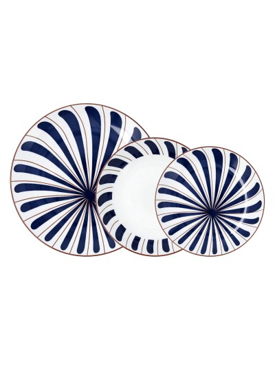 Assiettes Bidasoa Oceanika Bleu Céramique 18 Pièces