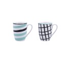 Cup Bidasoa Zigzag Multicolour Ceramic 2 Pieces 330 ml