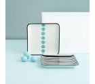Snack tray Bidasoa Zigzag Multicolour Ceramic Squared 15 x 15 cm 2 Units