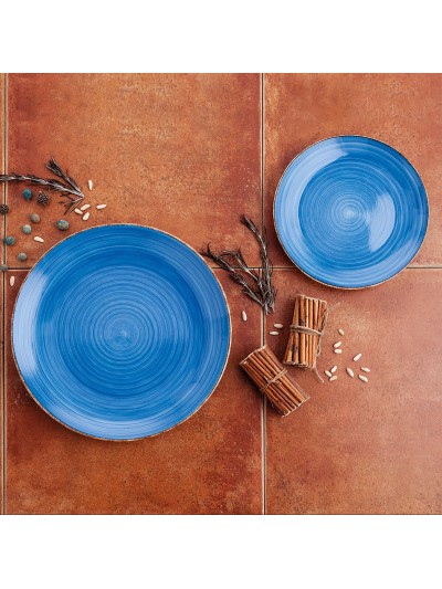 Assiettes Quid Vita Bleu Céramique 18 Pièces
