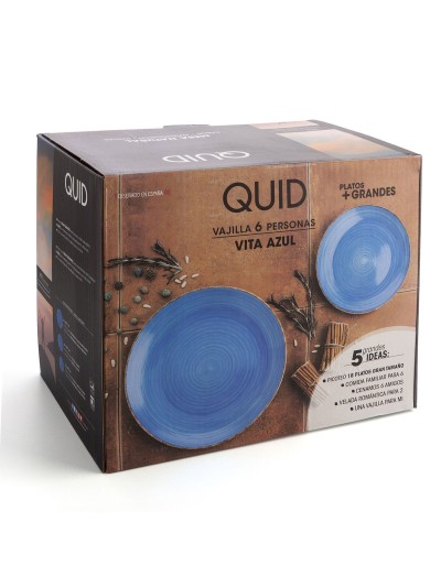 Tableware Quid Vita Blue Ceramic 18 Pieces