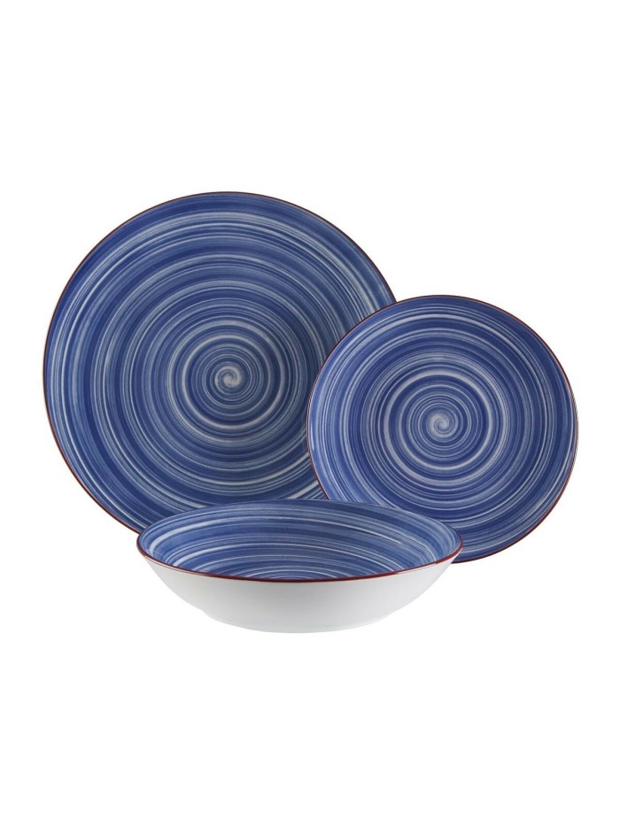 Assiettes Versa Artesia Bleu Porcelaine 18 Pièces