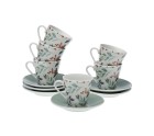 Juego de 6 Tazas de Café Versa Acebo Porcelana