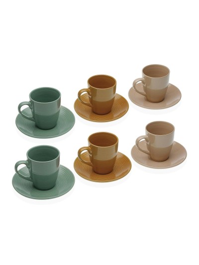 Set of 6 teacups with plates Versa Ceramic