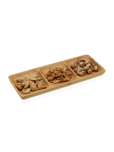 Bandeja de Aperitivos Versa Bambú 10 x 2 x 26 cm
