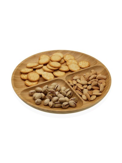 Snack tray Versa Bamboo 25 x 2 x 25 cm