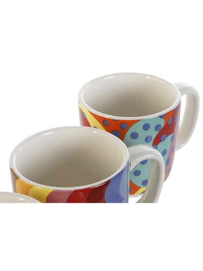 Juego de Tazas de Café DKD Home Decor Multicolor Coral Bambú Dolomita Moderno 180 ml