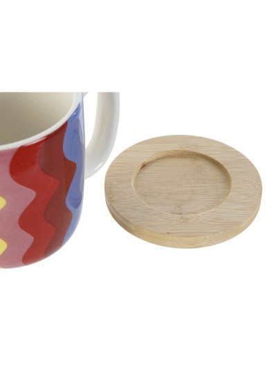 Piece Coffee Cup Set DKD Home Decor Multicolour Coral Bamboo Dolomite Modern 180 ml