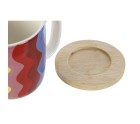Juego de Tazas de Café DKD Home Decor Multicolor Coral Bambú Dolomita Moderno 180 ml