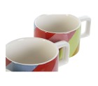 Piece Coffee Cup Set DKD Home Decor White Multicolour Light brown Metal Bamboo Dolomite Modern 260 ml