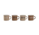Ensemble de tasses à café Home ESPRIT Marron Grès 180 ml 4 Pièces