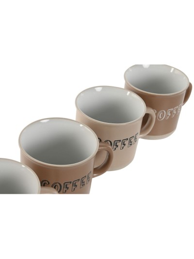 Piece Coffee Cup Set Home ESPRIT Brown Stoneware 180 ml 4 Pieces