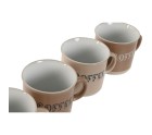 Juego de Tazas de Café Home ESPRIT Marrón Gres 180 ml 4 Piezas