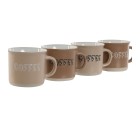 Piece Coffee Cup Set Home ESPRIT Brown Stoneware 180 ml 4 Pieces