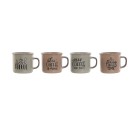 Juego de 4 Tazas Mug Home ESPRIT Azul Rosa Gres 285 ml 9 x 7 x 8 cm