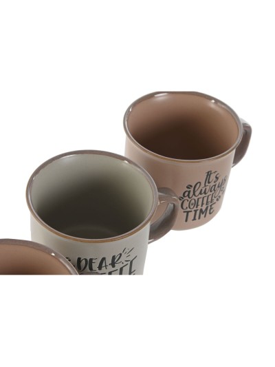 4 Piece Mug Set Home ESPRIT Blue Pink Stoneware 285 ml 9 x 7 x 8 cm