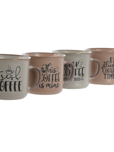 4 Piece Mug Set Home ESPRIT Blue Pink Stoneware 285 ml 9 x 7 x 8 cm