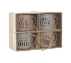4 Piece Mug Set Home ESPRIT Blue Pink Stoneware 285 ml 9 x 7 x 8 cm