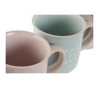 Juego de 4 Tazas Mug Home ESPRIT Azul Rosa Gres 355 ml 9,7 x 7 x 9,2 cm